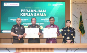 Bupati Kampar Saksikan Penandatanganan Nota Kesepakatan Antara Pemkab Kampar dan Kejaksaan Negeri Kampar